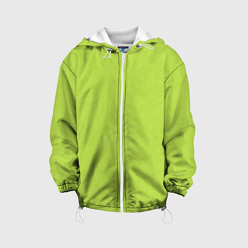 Детская куртка Текстурированный ярко зеленый салатовый / 3D-Белый – фото 1
