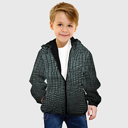 Куртка с капюшоном детская Кожа крокодила - fashion, цвет: 3D-черный — фото 2