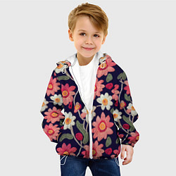 Куртка с капюшоном детская Эффект красивой вышивки, цвет: 3D-белый — фото 2