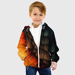Куртка с капюшоном детская Абстракция текстуры пышных юбок, цвет: 3D-белый — фото 2