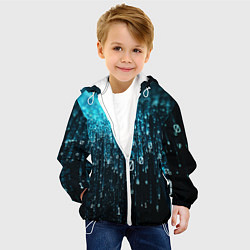 Куртка с капюшоном детская Двоичный код, цвет: 3D-белый — фото 2