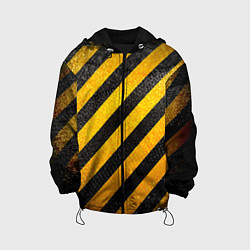 Куртка с капюшоном детская Черно-желтая опасность, цвет: 3D-черный