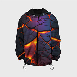 Куртка с капюшоном детская Неоновая лава - течение, цвет: 3D-черный