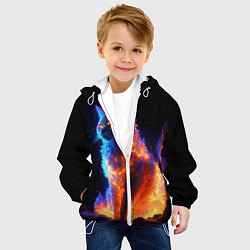 Куртка с капюшоном детская Огненная кошка, цвет: 3D-белый — фото 2