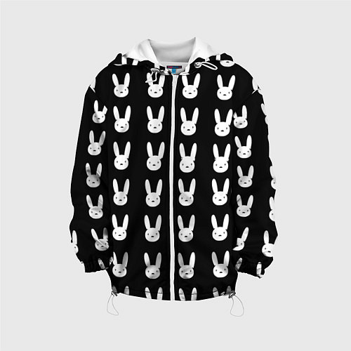 Детская куртка Bunny pattern black / 3D-Белый – фото 1