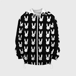 Куртка с капюшоном детская Bunny pattern black, цвет: 3D-белый