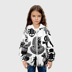 Куртка с капюшоном детская Египетские знаки, цвет: 3D-белый — фото 2