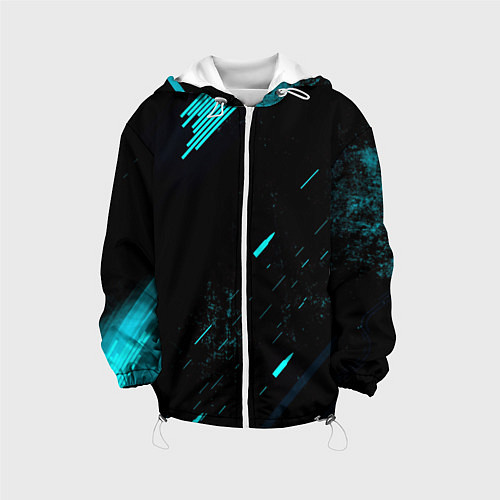 Детская куртка Abstraction Line blue / 3D-Белый – фото 1
