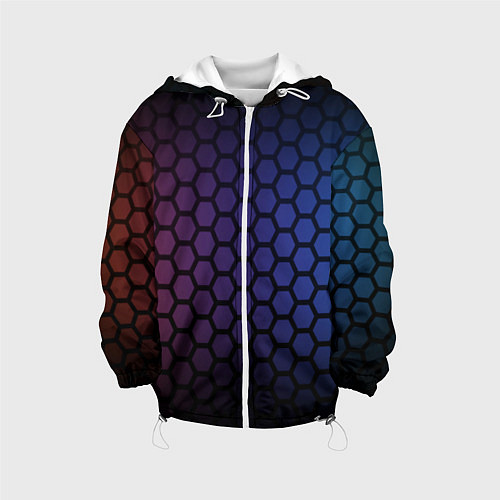 Детская куртка Abstract hexagon fon / 3D-Белый – фото 1