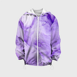 Куртка с капюшоном детская Абстрактный фиолетовый облачный дым, цвет: 3D-белый