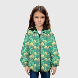 Куртка с капюшоном детская Камуфляж деревья двуцветный, цвет: 3D-черный — фото 2