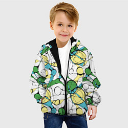 Куртка с капюшоном детская Цветной нейрографический узор, цвет: 3D-черный — фото 2
