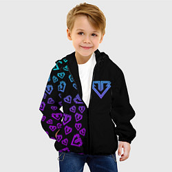 Куртка с капюшоном детская Big bang half neon pattern, цвет: 3D-черный — фото 2