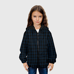 Куртка с капюшоном детская Синие клетки, цвет: 3D-черный — фото 2
