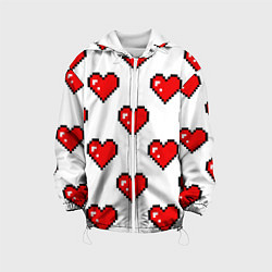 Детская куртка Сердца в стиле пиксель-арт