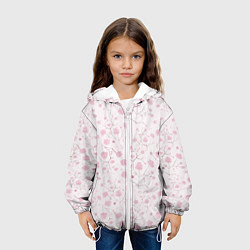 Куртка с капюшоном детская Нежные , весенние цветы, цвет: 3D-белый — фото 2