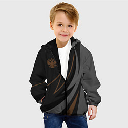 Куртка с капюшоном детская Россия герб, цвет: 3D-черный — фото 2