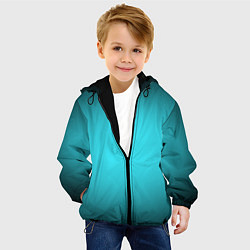 Куртка с капюшоном детская Кислотный голубой с градиентом, цвет: 3D-черный — фото 2