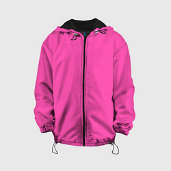 Куртка с капюшоном детская Кислотный розовый, цвет: 3D-черный