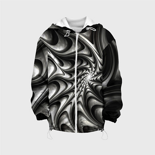 Детская куртка Abstract fractal grey / 3D-Белый – фото 1