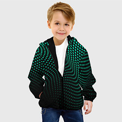 Куртка с капюшоном детская Изгибаемые точки, цвет: 3D-черный — фото 2