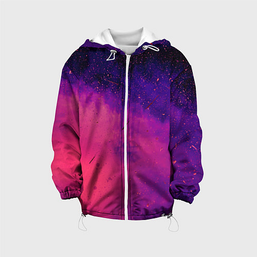 Детская куртка Фиолетовый космос / 3D-Белый – фото 1