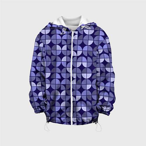 Детская куртка Фиолетовая геометрия Ретро паттерн / 3D-Белый – фото 1