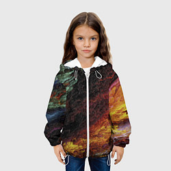 Куртка с капюшоном детская Красочные частицы, цвет: 3D-белый — фото 2