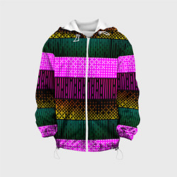 Куртка с капюшоном детская Patterned stripes, цвет: 3D-белый