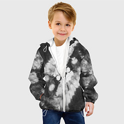 Куртка с капюшоном детская Черно-белый тай-дай, цвет: 3D-белый — фото 2