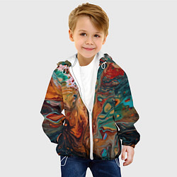 Куртка с капюшоном детская Разводы краски: арт нейросети, цвет: 3D-белый — фото 2