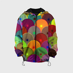 Куртка с капюшоном детская Multicolored circles, цвет: 3D-черный