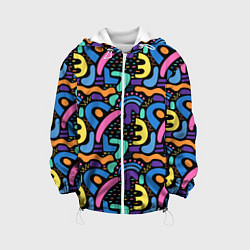 Куртка с капюшоном детская Multicolored texture pattern, цвет: 3D-белый