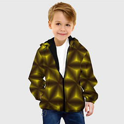 Куртка с капюшоном детская Желтые треугольники, цвет: 3D-черный — фото 2