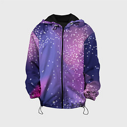 Куртка с капюшоном детская Космическое звездное небо, цвет: 3D-черный