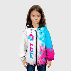 Куртка с капюшоном детская Fiat neon gradient style: по-вертикали, цвет: 3D-черный — фото 2