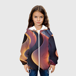 Куртка с капюшоном детская Светящиеся волны, цвет: 3D-белый — фото 2
