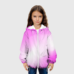 Куртка с капюшоном детская Градиент розовый, цвет: 3D-белый — фото 2