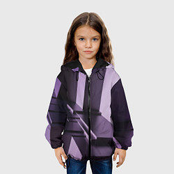 Куртка с капюшоном детская Фиолетовая геометрия, цвет: 3D-черный — фото 2
