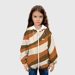 Куртка с капюшоном детская Усы - линии ретро, цвет: 3D-белый — фото 2
