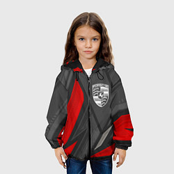 Куртка с капюшоном детская Porsche sports racing, цвет: 3D-черный — фото 2