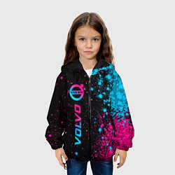 Куртка с капюшоном детская Volvo - neon gradient: по-вертикали, цвет: 3D-черный — фото 2