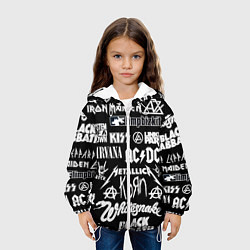 Куртка с капюшоном детская Сборник тяжёлого рока, цвет: 3D-белый — фото 2