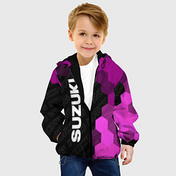 Куртка с капюшоном детская Suzuki pro racing: по-вертикали, цвет: 3D-черный — фото 2