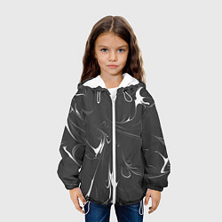 Куртка с капюшоном детская Черно-белый узор, цвет: 3D-белый — фото 2