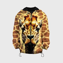Куртка с капюшоном детская Жирафа, цвет: 3D-черный