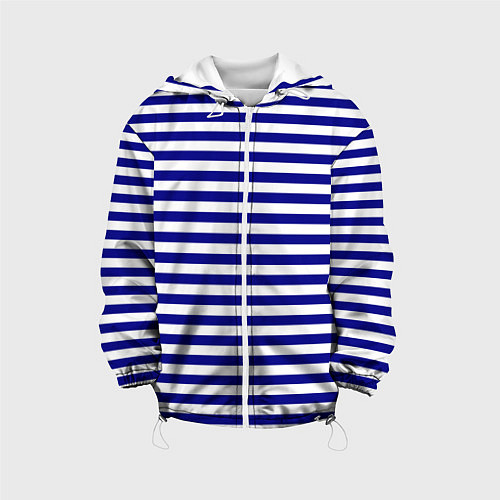 Детская куртка Тельняшка синяя ВМФ / 3D-Белый – фото 1