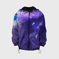 Куртка с капюшоном детская Фиолетовый необъятный космос, цвет: 3D-черный