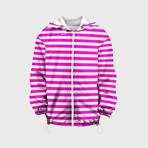 Детская куртка Ярко-розовые полосы / 3D-Белый – фото 1