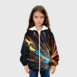 Куртка с капюшоном детская Кубический взрыв, цвет: 3D-белый — фото 2